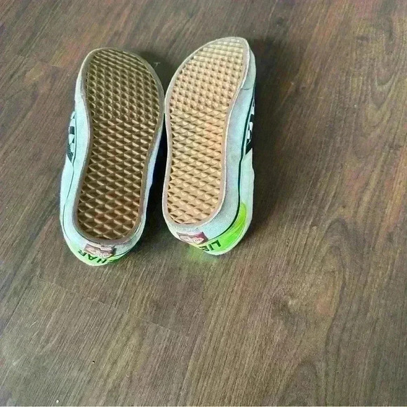 VANS SLIP-ON CHECKERBOARD SHOE IN BLACK /WHITE/YELLOWGREEN US MEN 10 - Picture 5 of 7